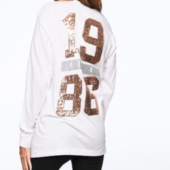 PINK Victoria's Secret Tops - New Pink Victoria's Secret Rose Bling Long Sleeve